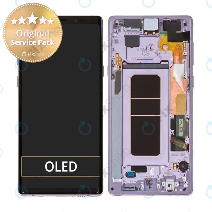 Samsung Galaxy Note 9 N960U - LCD zaslon + zaslon osjetljiv na dodir + okvir (ljubičasta boje lavande) - GH97-22269E, GH97-23737E, GH97-22270E Originalni servisni paket