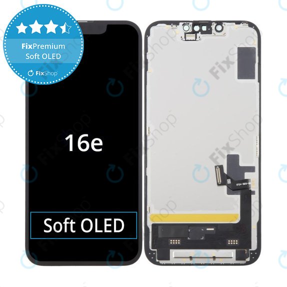 Apple iPhone 16e - LCD zaslon + zaslon osjetljiv na dodir + okvir Soft OLED FixPremium