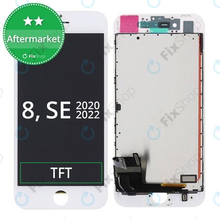 Apple iPhone 8, SE (2020), SE (2022) - LCD zaslon + zaslon osjetljiv na dodir + okvir (bijeli)