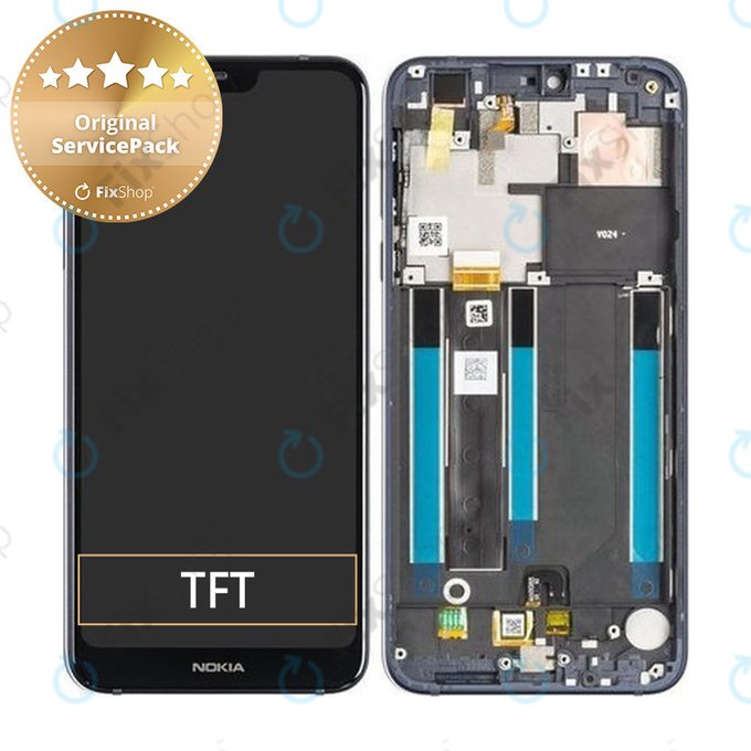 Nokia 7.1 - LCD zaslon + staklo osjetljivo na dodir + okvir (plavi) - 20CTLLW0001 Originalni servisni paket