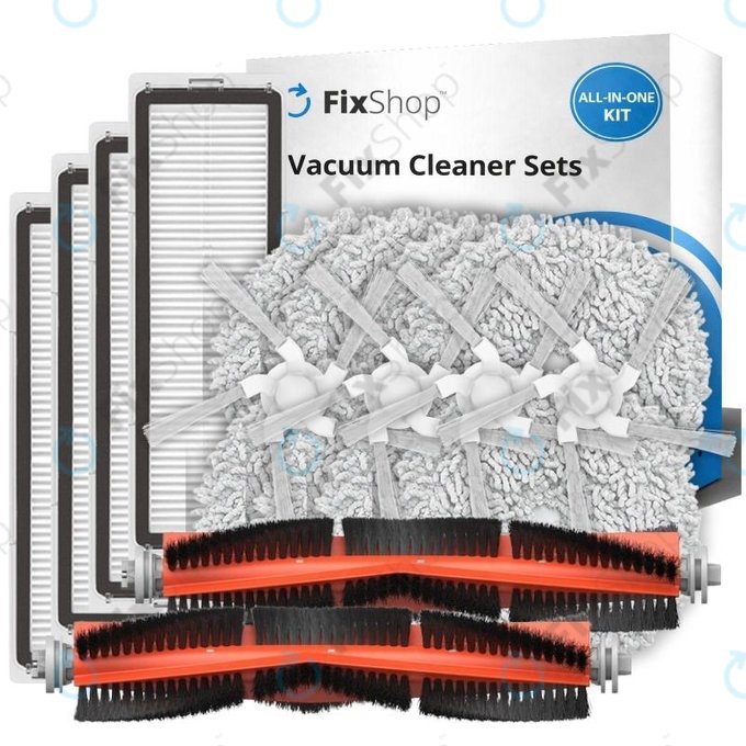 Set rezervnih dijelova za Xiaomi Dreame Bot W10, W10 Pro (2x Glavne četke, 4x Filteri, 4x Bočne četke, 4x Krpice za mop)
