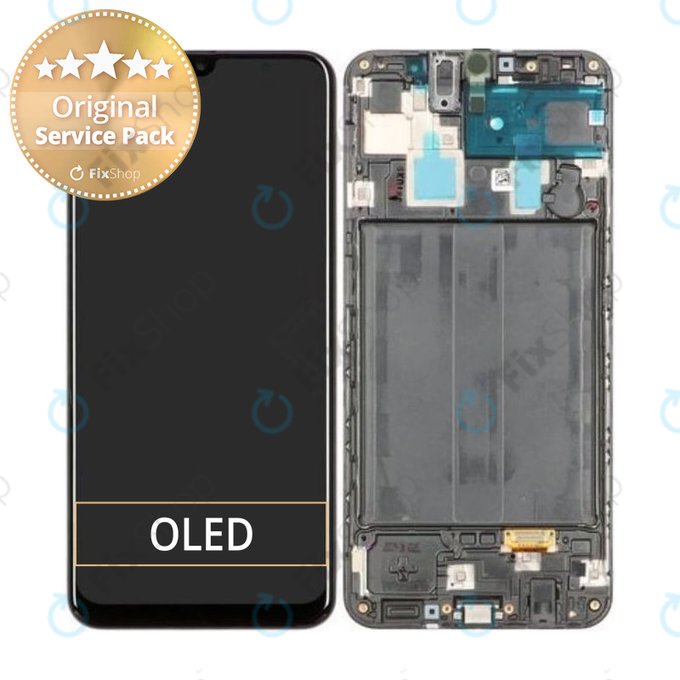 Samsung Galaxy A30 A305F - LCD zaslon + zaslon osjetljiv na dodir + okvir (crni) - GH82-19725A, GH82-19202A Originalni servisni paket