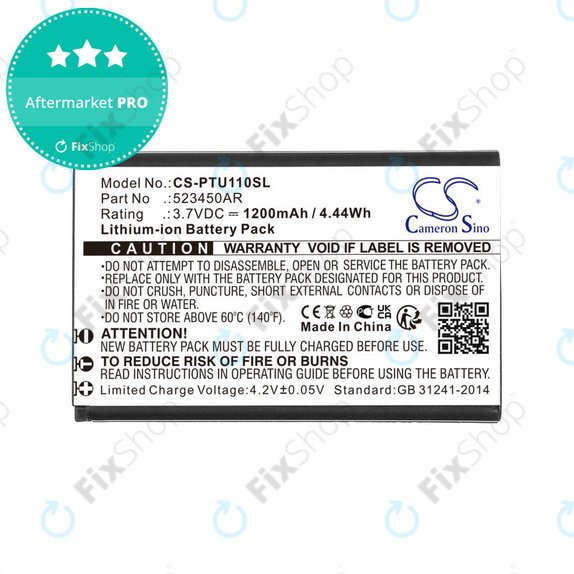 Baterija za Panasonic Kx-Tf200, Kx-Tu110, 1200mAh, Li-Ion, 3.7V, 523450AR, HQ