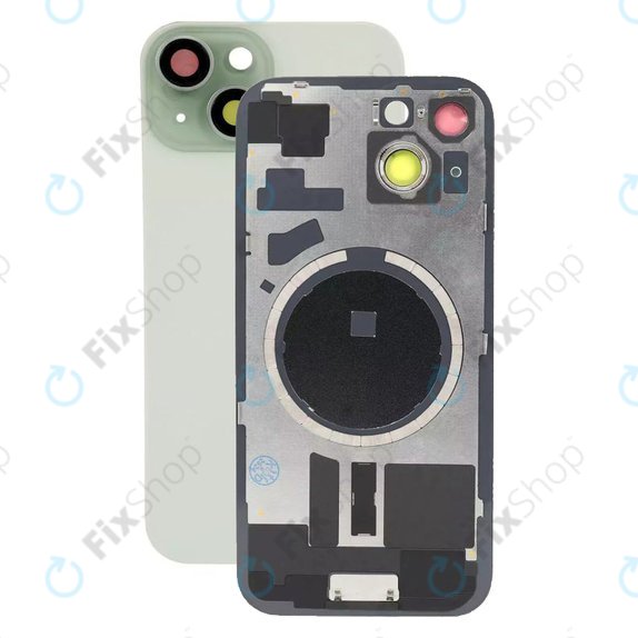 Apple iPhone 15 - Stražnje staklo kućišta + staklo kamere + metalni okvir + magsafe magnet (Green)