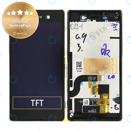 Sony Xperia M5 E5603 - LCD zaslon + zaslon osjetljiv na dodir + okvir (crni) - 191HLY0003B-BCS Originalni servisni paket