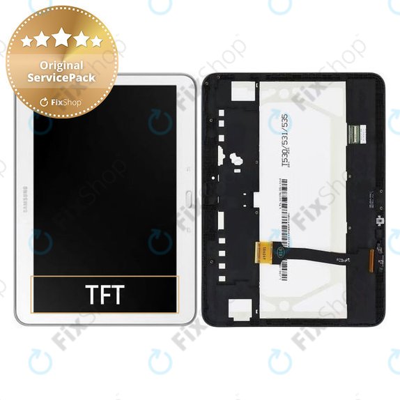 Samsung Galaxy Tab 4 10.1 T530 - LCD zaslon + zaslon osjetljiv na dodir + okvir (bijeli) - GH97-15849B Originalni servisni paket