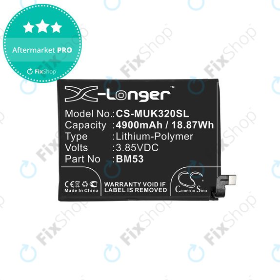 Baterija za  Xiaomi Mi 10T 5G M2007J3SY, 4900mAh, Li-Pol, 3.85 V, BM53, HQ