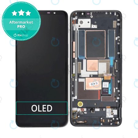 Asus ROG Phone 5s ZS676KS, 5s Pro ZS676KS-1A - LCD zaslon + zaslon osjetljiv na dodir + okvir (Phantom Black) OLED