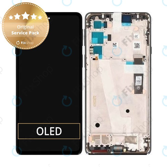 Motorola Edge 20 XT2143 - LCD zaslon + zaslon osjetljiv na dodir + okvir (siv sivi) - 5D68C19192 Originalni servisni paket