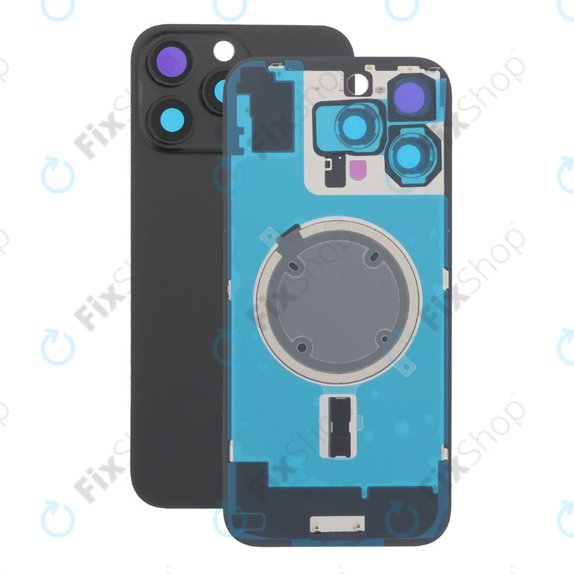 Apple iPhone 16 Pro Max - Stražnje staklo kućišta + staklo kamere + metalni okvir + Magsafe magnet (Black Titanium)