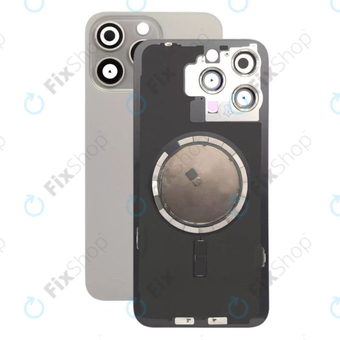 Apple iPhone 15 Pro Max - Stražnje staklo kućišta + staklo kamere + metalni okvir + magsafe magnet (Natural Titanium)