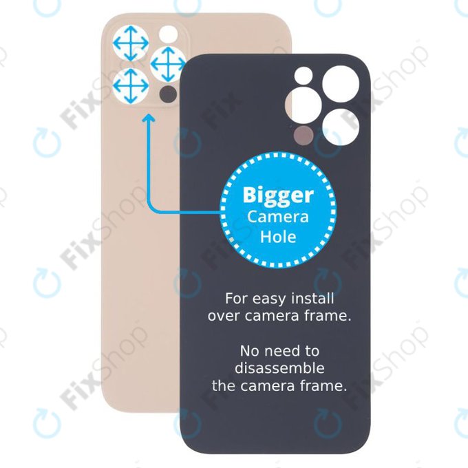 Apple iPhone 13 Pro Max - Stražnje staklo kućišta s većom rupom za kameru (zlato)
