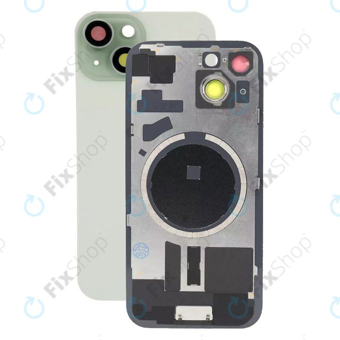 Apple iPhone 15 - Stražnje staklo kućišta + staklo kamere + metalni okvir + magsafe magnet (Green)