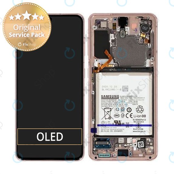 Samsung Galaxy S21 G991B - LCD zaslon + zaslon osjetljiv na dodir + okvir + baterija (Phantom Violet) - GH82-24716B, GH82-24718B Originalni servisni paket
