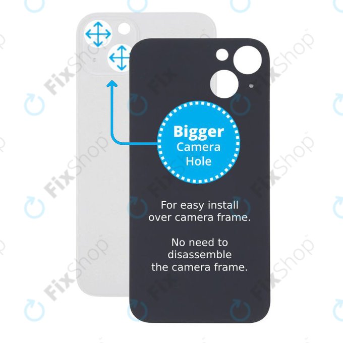 Apple iPhone 13 - Stražnje staklo kućišta s većom rupom za kameru (Starlight)