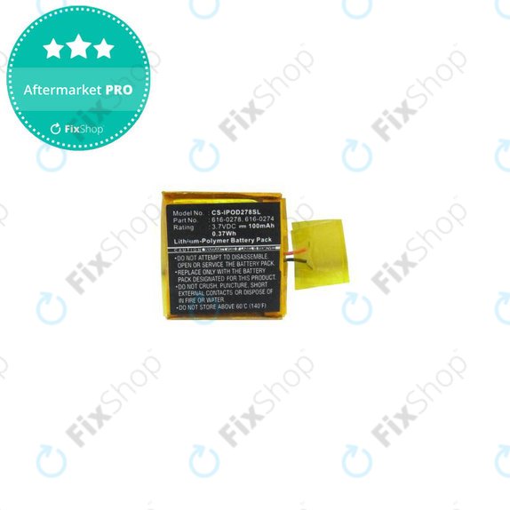 Apple iPod Shuffle (2. generacija, 3. generacija) - Baterija 616-0274 100 mAh HQ