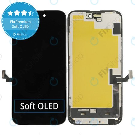 Zaslon Soft OLED za iPhone 15 Plus - Dodirno staklo + Okvir, DIAGNOSTIC