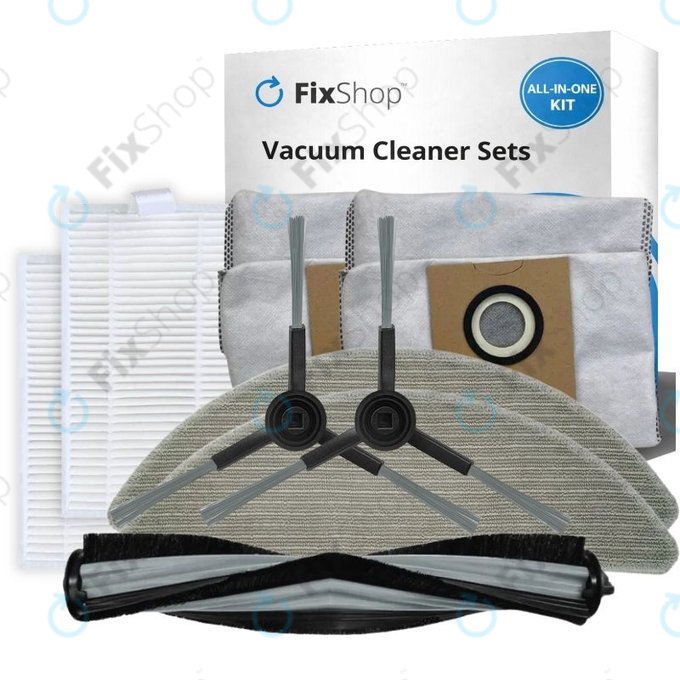 Set rezervnih dijelova za Xiaomi Viomi Alpha 2 PRO, V5 PRO, V5 (1x Glavna četka, 2x Filteri, 2x Bočne četke, 2x Krpice za mop, 2x Vrećice za prašinu)