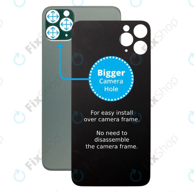 Apple iPhone 11 Pro Max - Stražnje staklo kućišta s većom rupom za kameru (zeleno)