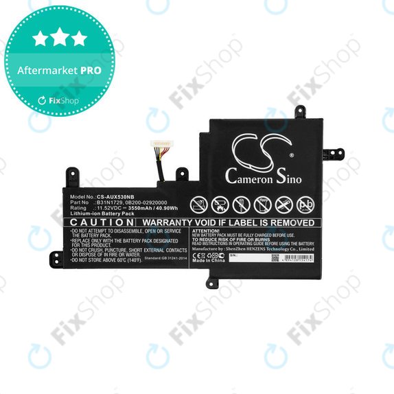 Baterija za Asus VivoBook S15, X530, 3550mAh, Li-Ion, 11.52V, B31N1729, HQ