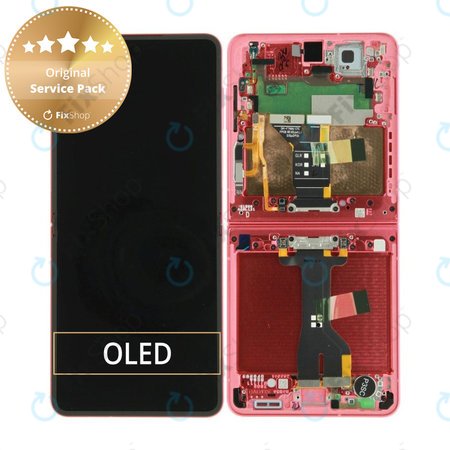 Samsung Galaxy Z Flip 7 F766B - LCD zaslon + zaslon osjetljiv na dodir + okvir (Coralred) - GH82-37581D Genuine Service Pack