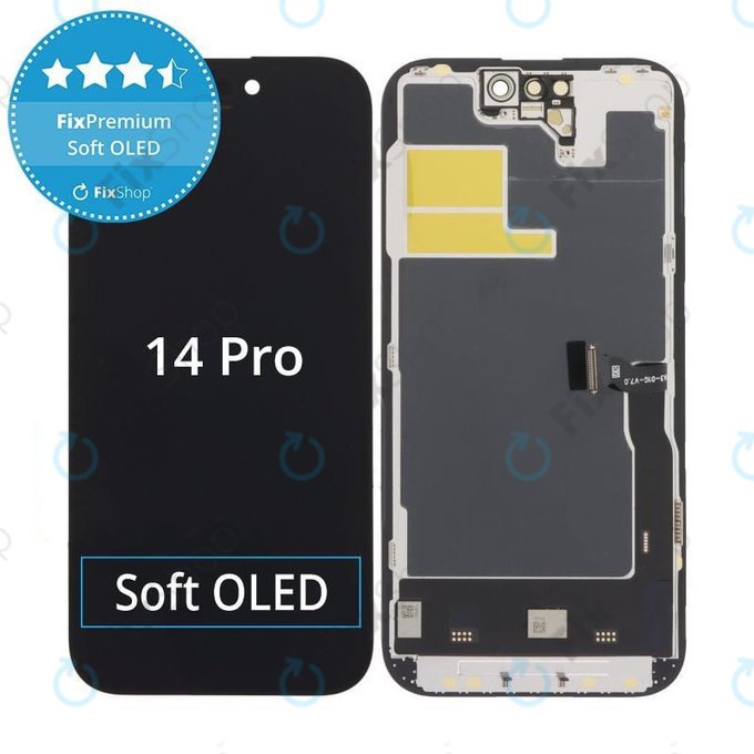 Zaslon Soft OLED za iPhone 14 Pro - Dodirno staklo + Okvir, DIAGNOSTIC