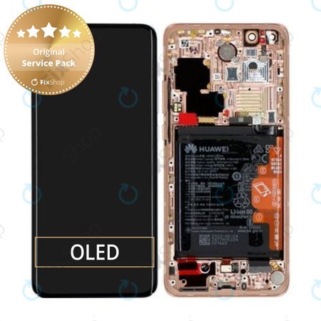 Huawei P40 Pro - LCD zaslon + zaslon osjetljiv na dodir + okvir + baterija + senzor otiska prsta (Blush Gold) - 02353PJL