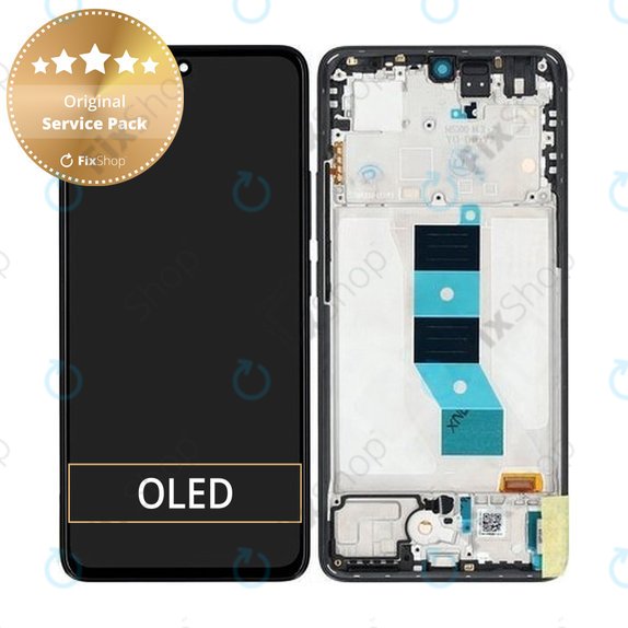 Xiaomi Redmi Note 14 5G 24094RAD4G - LCD zaslon + zaslon osjetljiv na dodir + okvir (Midnight Black) - 56002000O1700 Genuine Service Pack