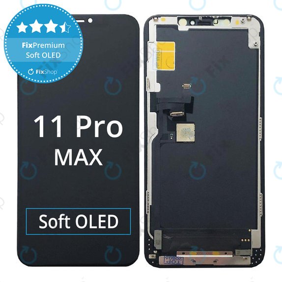 Zaslon Soft OLED za iPhone 11 Pro Max, Dodirni ekran s okvirom, FixPremium