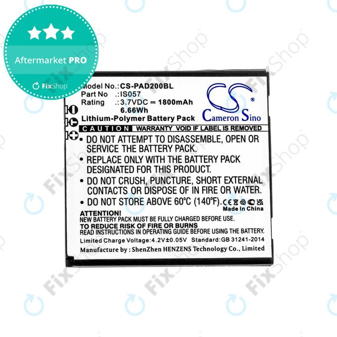 Baterija za Pax myPOS D200, D200T, IS275, D200, 1800mAh, Li-Pol, 3.7V, IS057, HQ