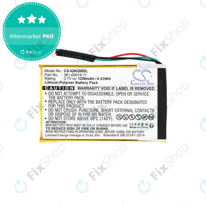 Garmin Nuvi 200, 200W, 205, 205T, 205W, 205WT, 250, 252W, 255, 255T, 255W, 255WT, 260, 260W, 260WT, 270 - Baterija 010-00621-10, 361-00019-11 1250mAh HQ