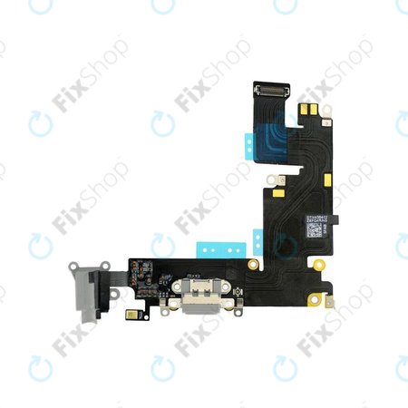 Apple iPhone 6 Plus - Konektor za punjenje + mikrofon + utičnica + savitljivi kabel (crni)