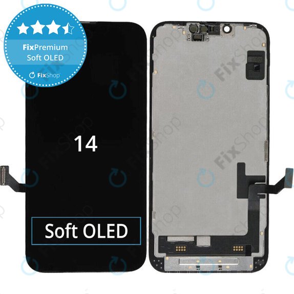 Zaslon Soft OLED za iPhone 14, Dodirni ekran s okvirom, FixPremium