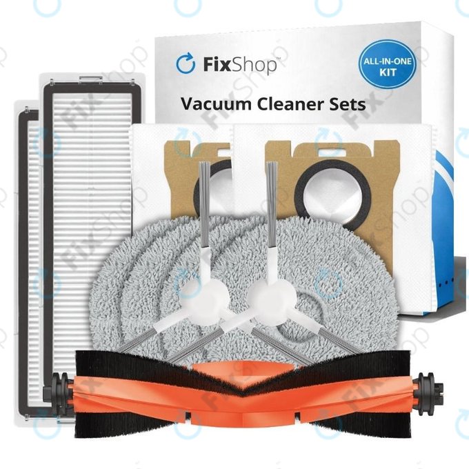 Set rezervnih dijelova za Xiaomi Robot Vacuum X10 (1x Glavna četka, 2x Filteri, 2x Bočne četke, 2x Krpice za mop, 2x Vrećice za prašinu)