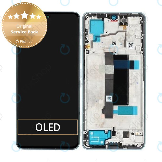 Xiaomi Redmi Note 13 Pro 5G 2312DRA50C - LCD zaslon + zaslon osjetljiv na dodir + okvir (Ocean Teal) - 5600010N1600 Genuine Service Pack