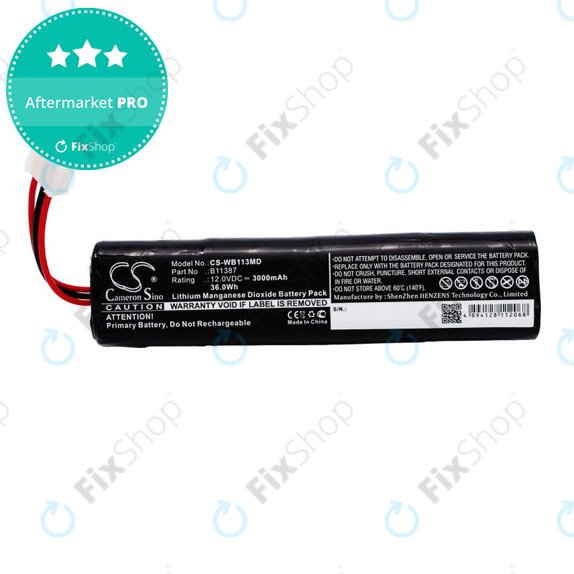 Baterija za Schiller America AED 10 Jump Start, 3000mAh, Li-MnO2, 12V, 00185-2, HQ