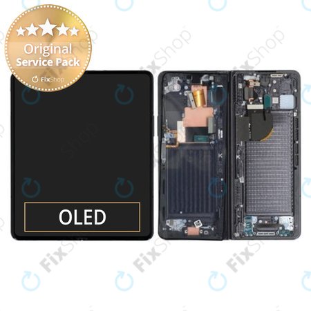 Samsung Galaxy Z Fold 5 F946B - LCD zaslon + zaslon osjetljiv na dodir + okvir (Phantom Black) - GH82-31842A Genuine Service Pack