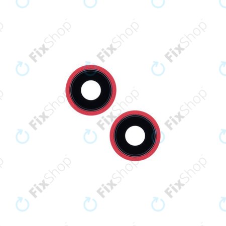 Apple iPhone 13, 13 Mini - Leća stražnje kamere + okvir (crveni) - 2 kom