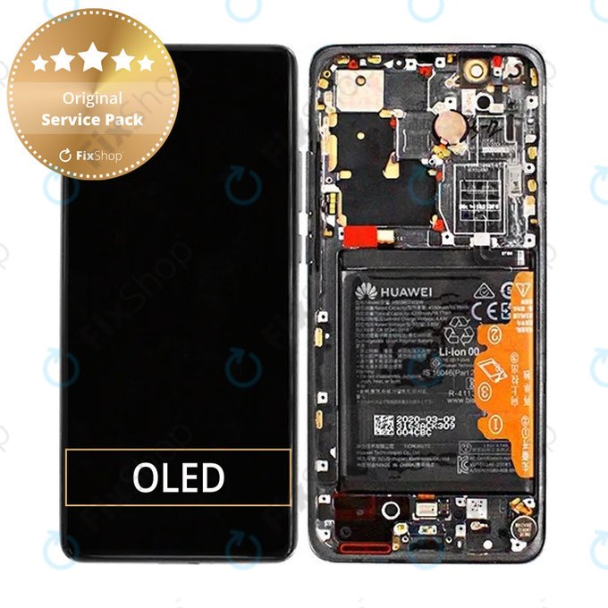 Huawei P40 Pro Plus - LCD zaslon + zaslon osjetljiv na dodir + okvir + baterija + senzor otiska prsta (Ceramic Black) - 02353RVJ
