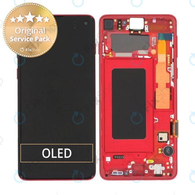 Samsung Galaxy S10 G973F - LCD zaslon + zaslon osjetljiv na dodir + okvir (crveni) - GH82-18850H Originalni servisni paket