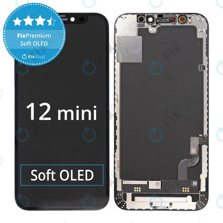 Apple iPhone 12 Mini - LCD zaslon + zaslon osjetljiv na dodir + okvir Soft OLED FixPremium