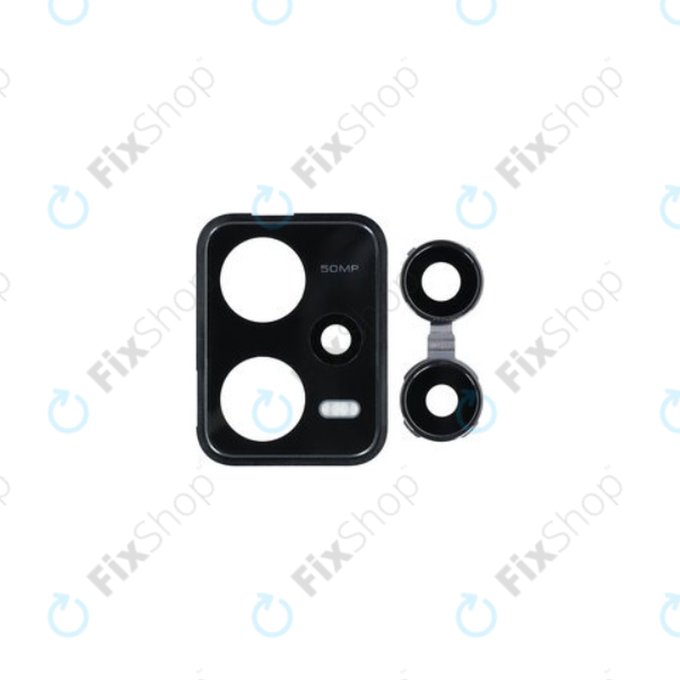 Xiaomi Redmi Note 12 Pro 5G - Leća stražnje kamere + okvir (ponoćno crna) - Originalni servisni paket