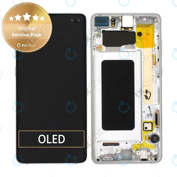 Samsung Galaxy S10 Plus G975F - LCD zaslon + zaslon osjetljiv na dodir + okvir (Prism White) - GH82-18849B, GH82-18834G, GH82-18849G, GH82-18834B Originalni servisni paket