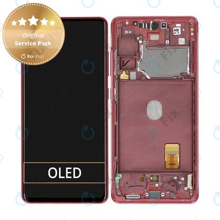 Samsung Galaxy S20 FE 5G G781B - LCD zaslon + zaslon osjetljiv na dodir + okvir (Cloud Red) - GH82-24214E, GH82-24215E, GH82-29056E Originalni servisni paket