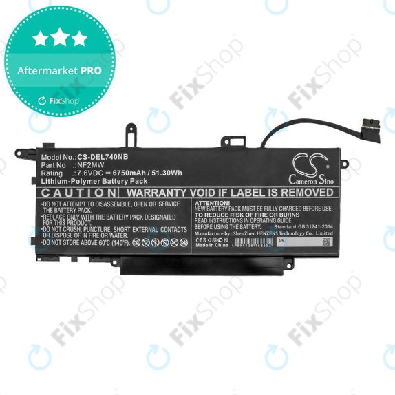 Baterija za Dell Latitude 7310 2-in-1, 7400 2-in-1, 6750mAh, Li-Pol, 7.6V, NF2MW, HQ