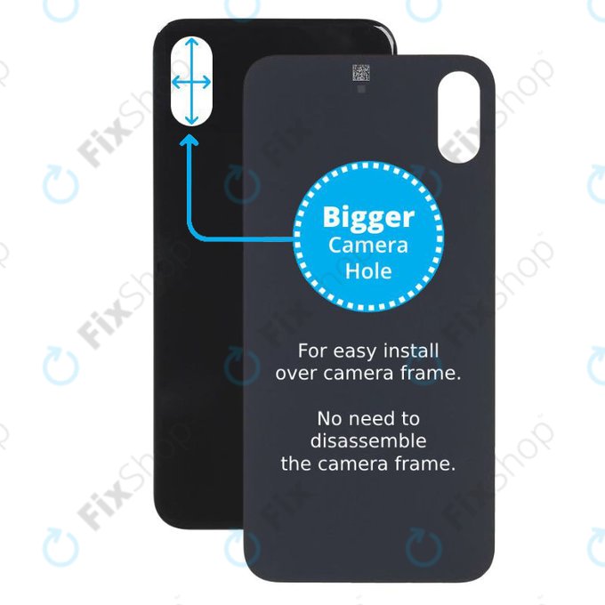 Apple iPhone X - Stražnje staklo kućišta s većom rupom za kameru (Space Gray)