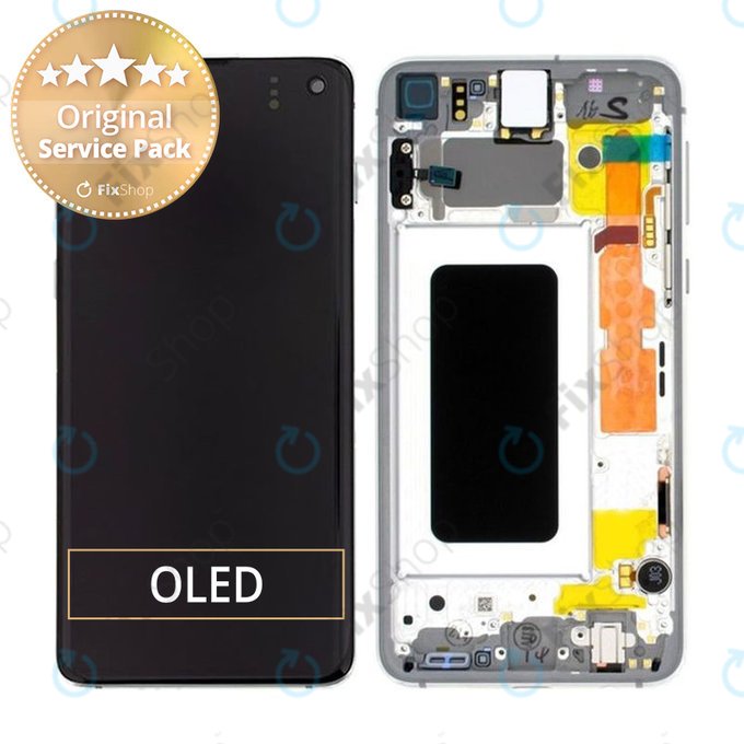 Samsung Galaxy S10e G970F - LCD zaslon + zaslon osjetljiv na dodir + okvir (Prism White) - GH82-18852B, GH82-18836B Originalni servisni paket