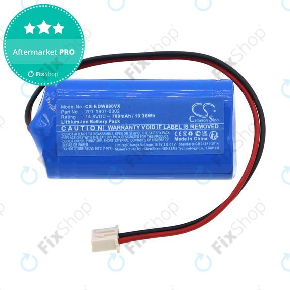 Baterija za Ecovacs Winbot 880, 700, 700mAh, Li-Ion, 14.8V, 201-1907-0302, HQ