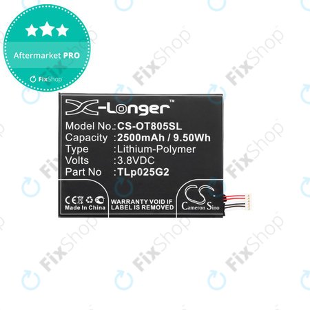 Baterija za Alcatel One Touch Pixi 8", 2500mAh, Li-Pol, 3.8V, TLp025G2, HQ