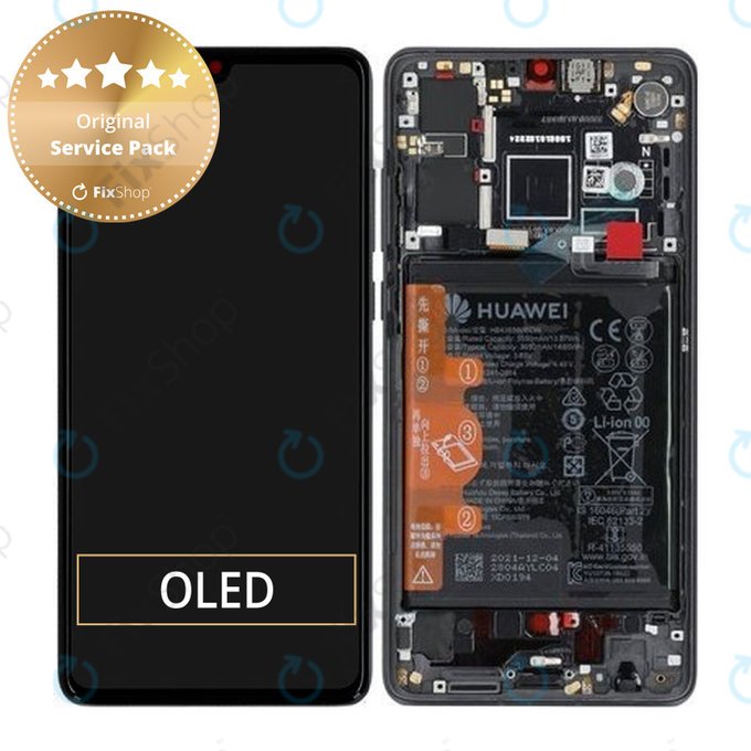 Huawei P30 - LCD zaslon + zaslon osjetljiv na dodir + okvir + baterija (Black) - 02354HLT Genuine Service Pack